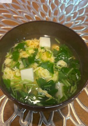 豆腐と三つ葉のかき玉汁-レシピのメイン写真