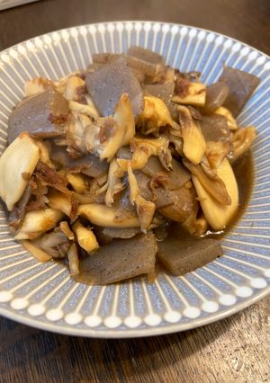 こんにゃくときのこの甘辛炒め-レシピのメイン写真