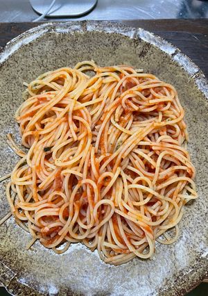 簡単！ズボラ飯ノー貧乏トマトソースパスタ-レシピのメイン写真