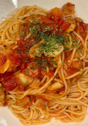 簡単シーフードトマトパスタ-レシピのメイン写真