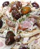 激うま♬三種のきのこと甘栗クリームパスタ