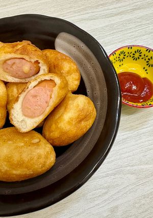 チーズインウインナーとHMで作るアメリカンドック-レシピのメイン写真