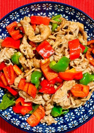 豚肉と赤緑ピーマンの豆豉炒め-レシピのメイン写真