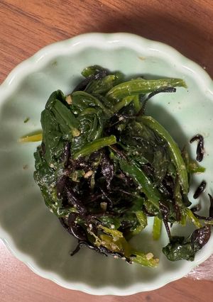 ひじきと生ほうれん草のレンチンごま和え-レシピのメイン写真