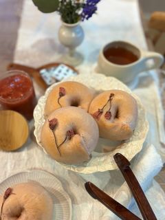 かわいい 簡単 さくら ベーグル-レシピのメイン写真