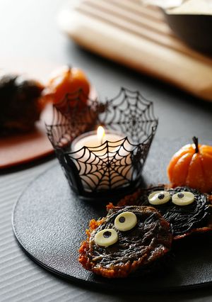 ハロウィン カリカリチーズそうめんお焼き-レシピのメイン写真