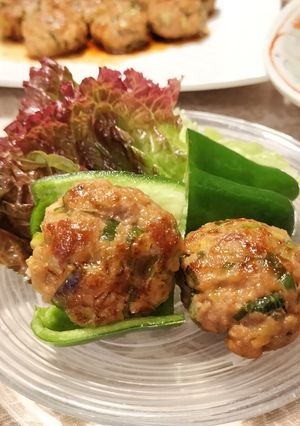 ワンパンで！甘辛ダレ豚つくね＆ピーマン-レシピのメイン写真