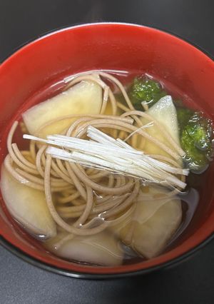 カブと蕎麦とアオサのお吸い物-レシピのメイン写真