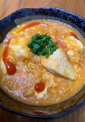 鶏胸肉のエビチリ風味トマト炒め🍅-レシピのメイン写真