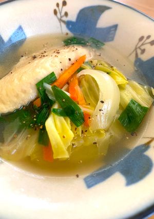 栄養満点！鶏手羽と野菜の中華風スープ-レシピのメイン写真