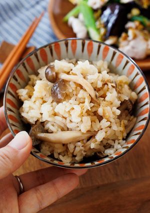 【きのこの炊き込みご飯】炒めて美味しさアップ!!-レシピのメイン写真
