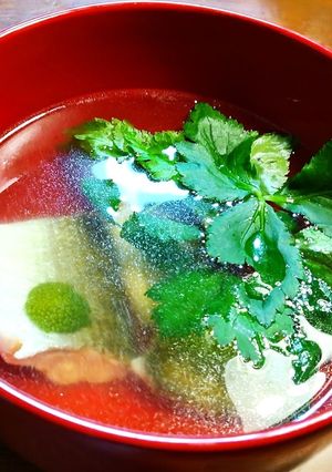 カマスのお吸い物 バーナー処理-レシピのメイン写真