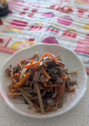 アメリカ・簡単焼肉きんぴらごぼうぼう-レシピのメイン写真