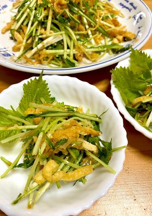 カリカリ油あげと水菜の甘辛和え-レシピのメイン写真