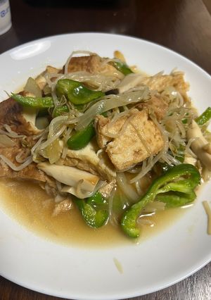 塩焼きそばの粉末ソース厚揚げの野菜炒め-レシピのメイン写真