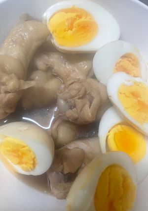 手羽元のポン酢煮　ゆで卵を添えて-レシピのメイン写真