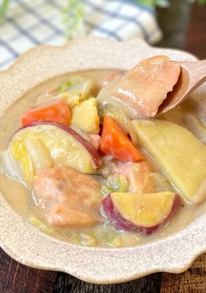 鮭とさつまいもの和風クリームシチュー-レシピのメイン写真