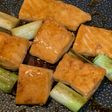 サーモントラウトと長ネギの照り焼き