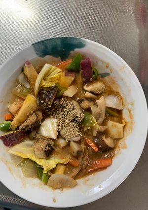 お一人様梅チャップ味根菜たっぷり野菜炒め-レシピのメイン写真