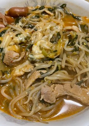 プデチゲ風味噌ラーメン-レシピのメイン写真