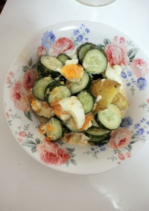 皮付きポテト＆胡瓜茹で卵の胡麻サラダ🥗-レシピのメイン写真
