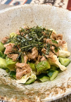 豆腐と胡瓜とアボカドの和風ツナドレサラダ-レシピのメイン写真