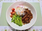 簡単昼食！胡瓜キノコジャージャー麺風素麺