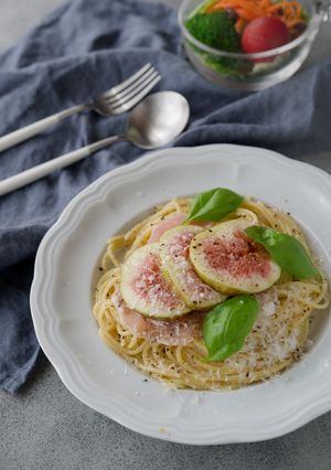 秋のパスタ☆無花果と生ハムのカチョエペペ-レシピのメイン写真