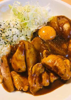 レトルトカレーで作るたまごのせカレー-レシピのメイン写真