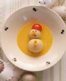 ポテト雪だるまとかぼちゃのポタージュ