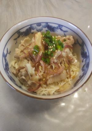 レンジ豚と茗荷のめんつゆそうめん-レシピのメイン写真