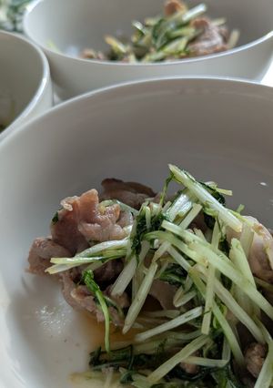 水菜と豚こま肉の炒め物-レシピのメイン写真