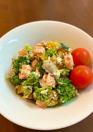 緑黄色野菜のさば缶マヨサラダ-レシピのメイン写真