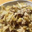 キャベツと豚肉のごま和え