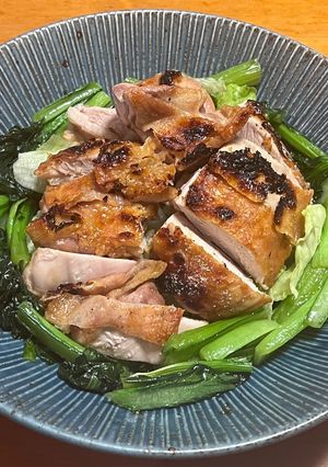 ダイエット♡鶏もも肉の塩焼きと小松菜添え-レシピのメイン写真