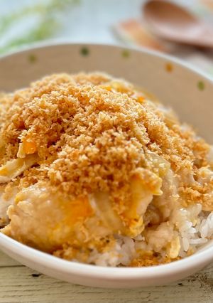 あとがけでサクサク！卵とじチキンカツ丼-レシピのメイン写真