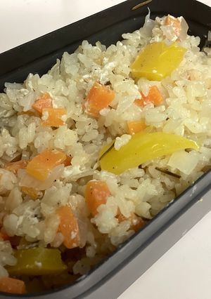キャンプ飯！美味しいクリームチーズピラフ-レシピのメイン写真