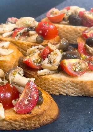 簡単！ミニトマトとしめじのブルスケッタ-レシピのメイン写真