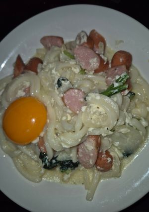 うどんカルボナーラ-レシピのメイン写真