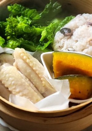 ひとり飯☆柚子胡椒チキンの蒸籠ごはん-レシピのメイン写真