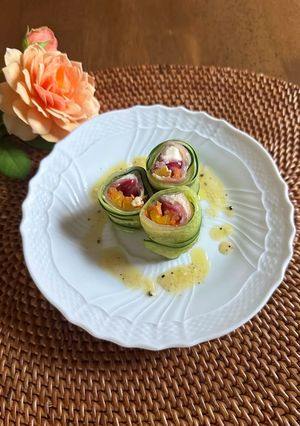 ヒラヒラきゅうりの前菜風-レシピのメイン写真