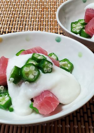 まぐろとろろオクラの三色和え-レシピのメイン写真