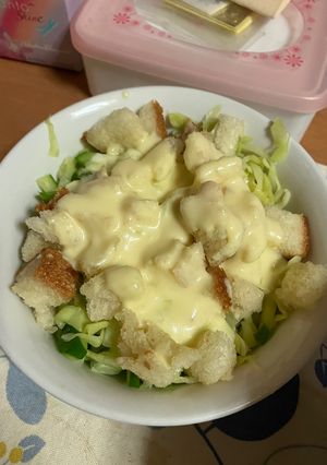 キャベツの温野菜クルトンシーザーサラダ😄-レシピのメイン写真