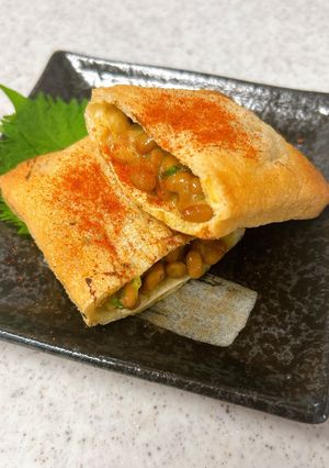 納豆チーズの油揚げ挟み焼き-レシピのメイン写真