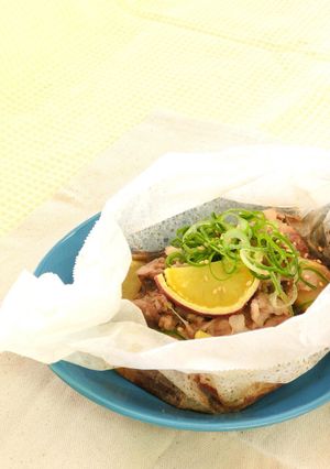 【主菜】豚肉とさつま芋のしょうが蒸し焼き-レシピのメイン写真