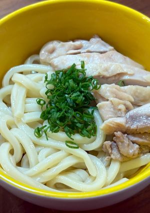 鶏ももで簡単♪冷やし塩うどん!-レシピのメイン写真