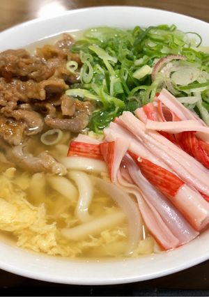 エバラプチッと鍋寄せ鍋で肉卵うどん-レシピのメイン写真