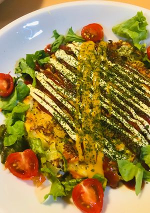 米粉のお好み焼き／チーかけ洋風野菜玉-レシピのメイン写真