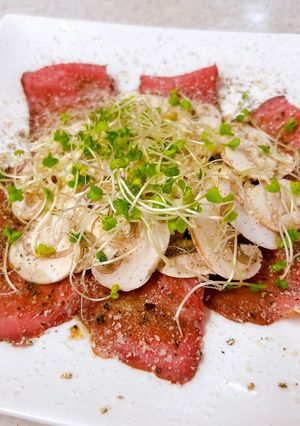 ローストビーフと生マッシュのカルパッチョ-レシピのメイン写真