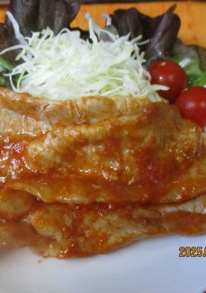 簡単　豚肉のケチャップ生姜焼き😋-レシピのメイン写真
